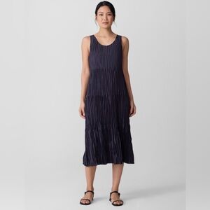 Eileen Fisher Crushed Silk Tiered Dress